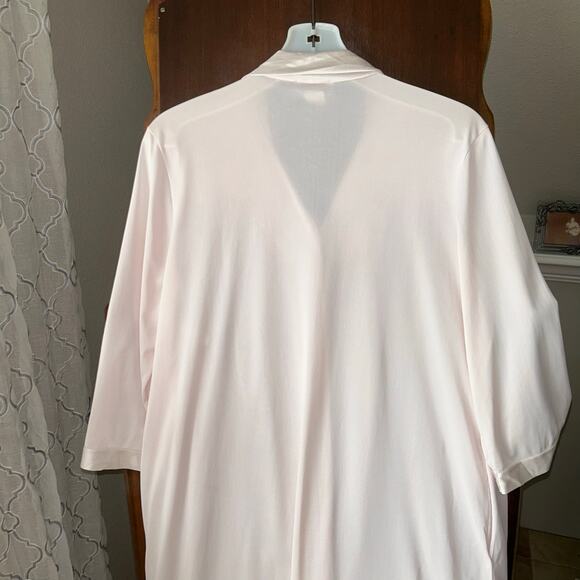 Vintage Vanity Fair Nylon Robe Womens Medium Cream Button Sheer Silky USA - Picture 6 of 9